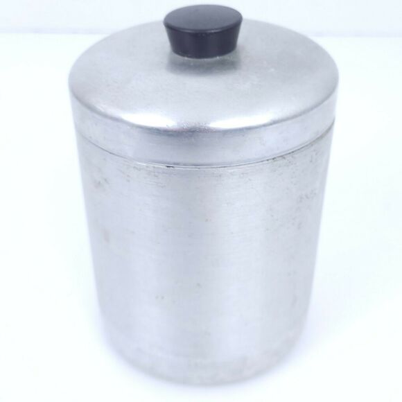 Vintage 1950’s Spun Aluminum Tea Kitchen Container Canister Mid-Century - Picture 2 of 6